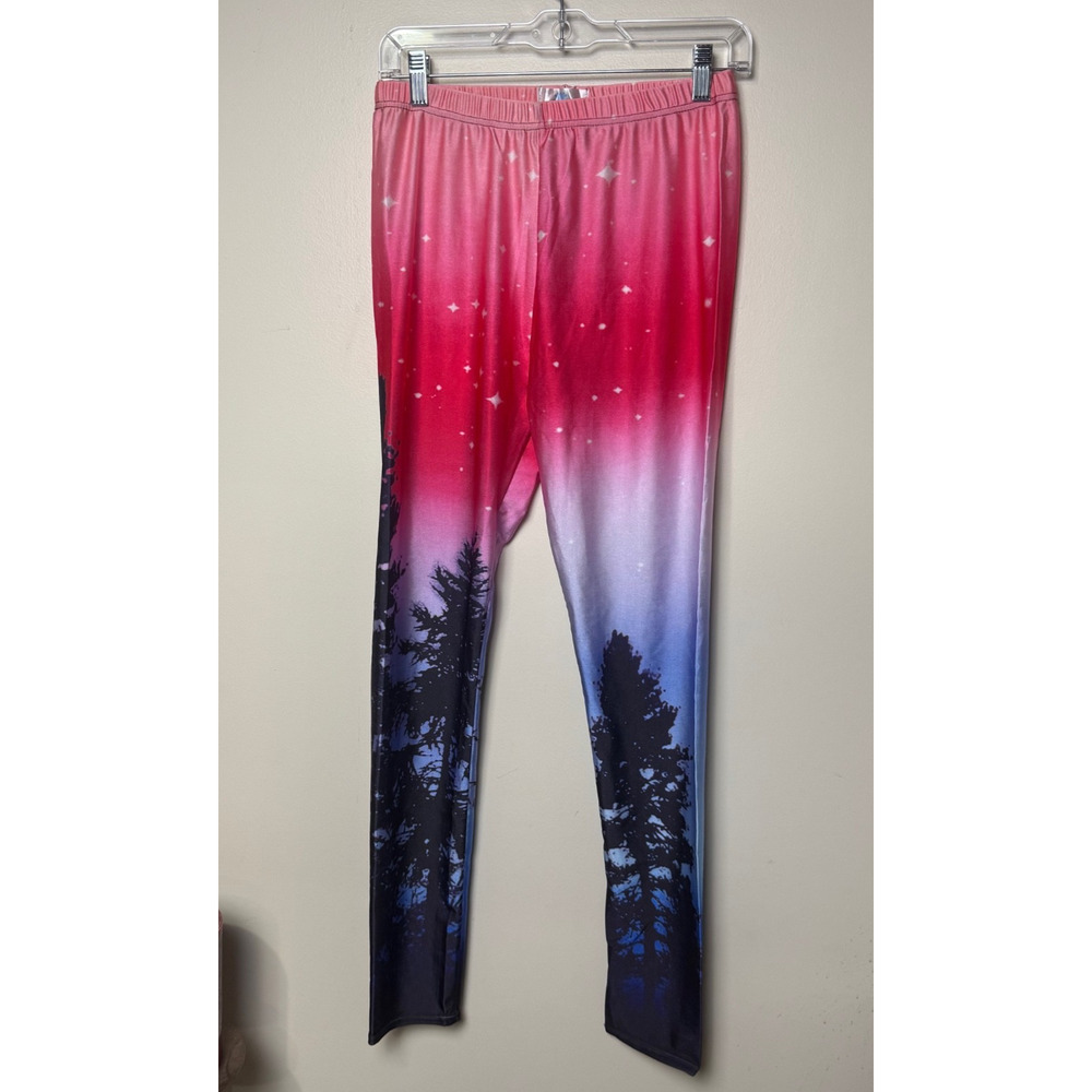 Lotus Leggings Enchanted Forrest Night Women’s Size XXL Aurora Pink Purple Black